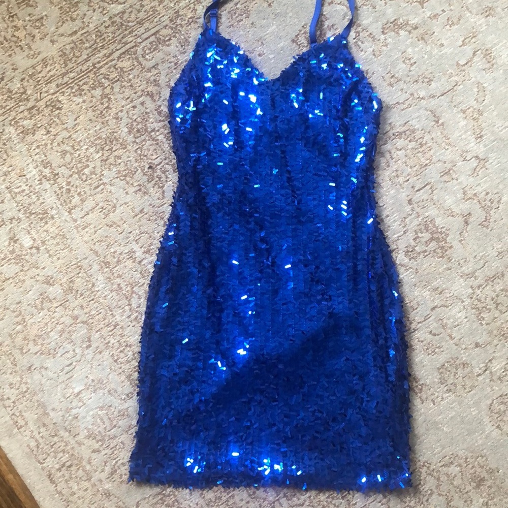 Blue sequin Mini Dress